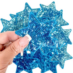 star patch, sequin star patch, blue star patch, small star patch iron on, trucker hat patches, patch for hat, game day patch, preppy patch