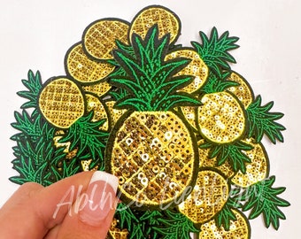 Pineapple Sequin Iron On Patch - 3" Trendy Hat Patch