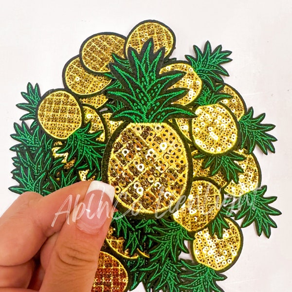pineapple patch, hat patch, trucker hat patches, sequins patch, preppy patch, small patches, embroidery patch, iron on patch, trendy patch