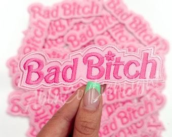 bad bitch patch, pink bad bitch patch, trucker hat patches, funny patch, snarky patch, girly patch, trendy patch, western patch, mom patch