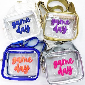 Bolsa para el día del juego, bolsa personalizada para el estadio, bolsa transparente para el estadio, cartera transparente tipo bandolera, bolsa para el estadio de fútbol, bolsa de regalo para el estadio universitario, bolsa de béisbol