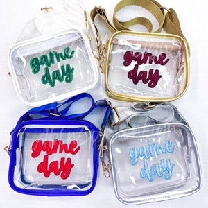 custom stadium bag, clear stadium bag, gameday bag, clear crossbody purse, football stadium bag, college gift stadium bag, baseball game bag
