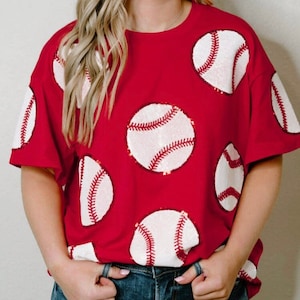 Sequin Baseball T-Shirt: Game Day Sparkle Tee
