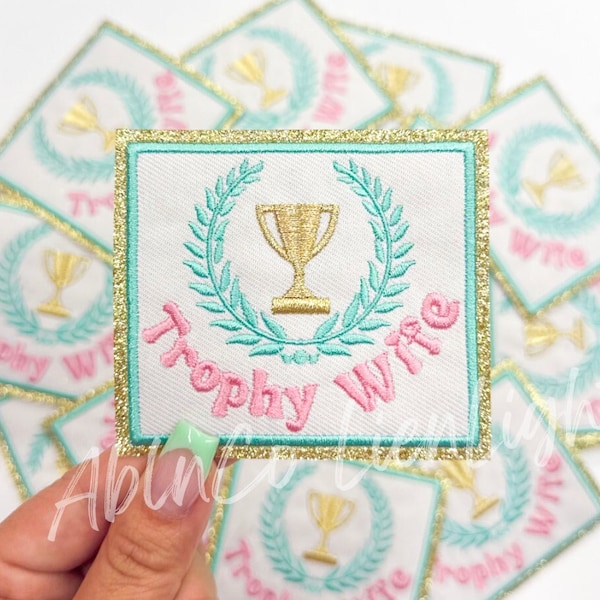 trophy wife patch, trucker hat patches, trophy wife hat, trophy wife shirt, funny patch, preppy patch, girly patch, bride patch, wifey patch