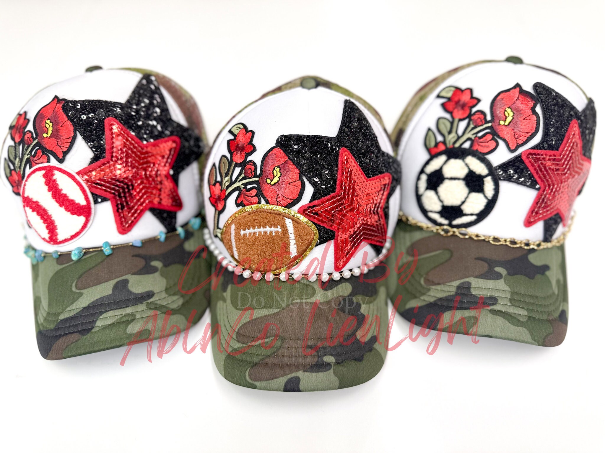 BKIND Patchwork Red Trucker Hat with Gold Chain BAD LUCK CASINO SAND RED TWILL MESH TRUCKER main image 4