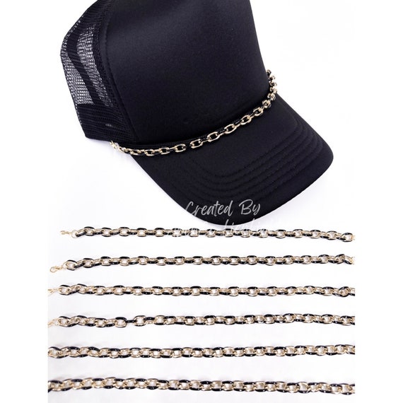 Trendy Trucker Hat Chain: Black & Gold Cap Band - Etsy display picture 3