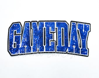 royal blue game day patch, sequin game day, football patch, baseball patch, sports patches, large shirt patch, iron on patch, DIY patch