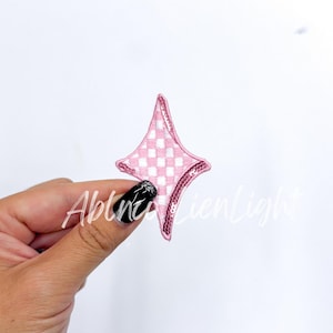 pink diamond patch, checkered patch, star patch, retro patch, sequin patch, filler patch, trucker hat patch, embroidery patch, ablnco patch