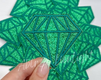 Glitter Diamond Iron On Patch: Chenille Embroidery Applique (3")