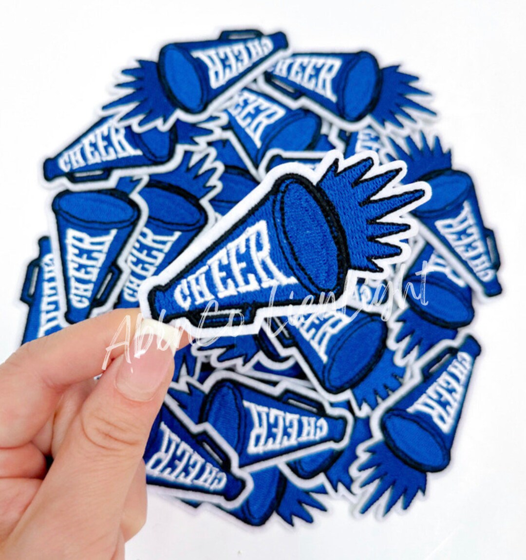 Royal Blue Cheer Patch, Cheer Patch, Megaphone Patch, Game Day Patch