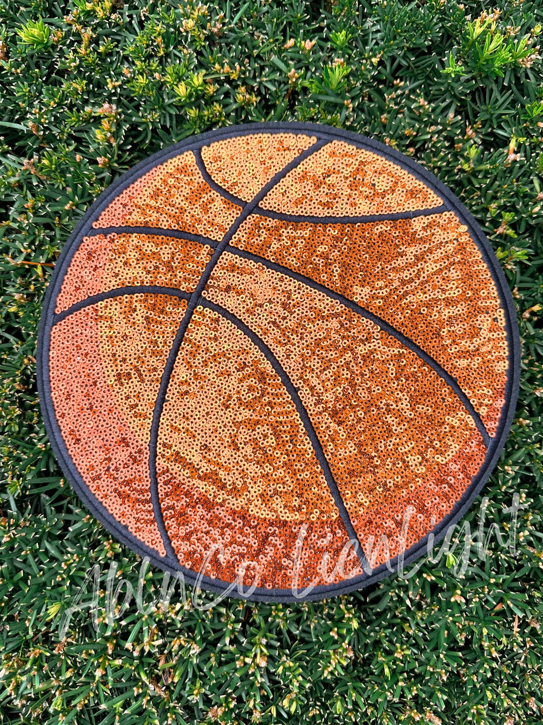 Large Basketball Patch, Basketball Sequin Patch, Basketball Game Day