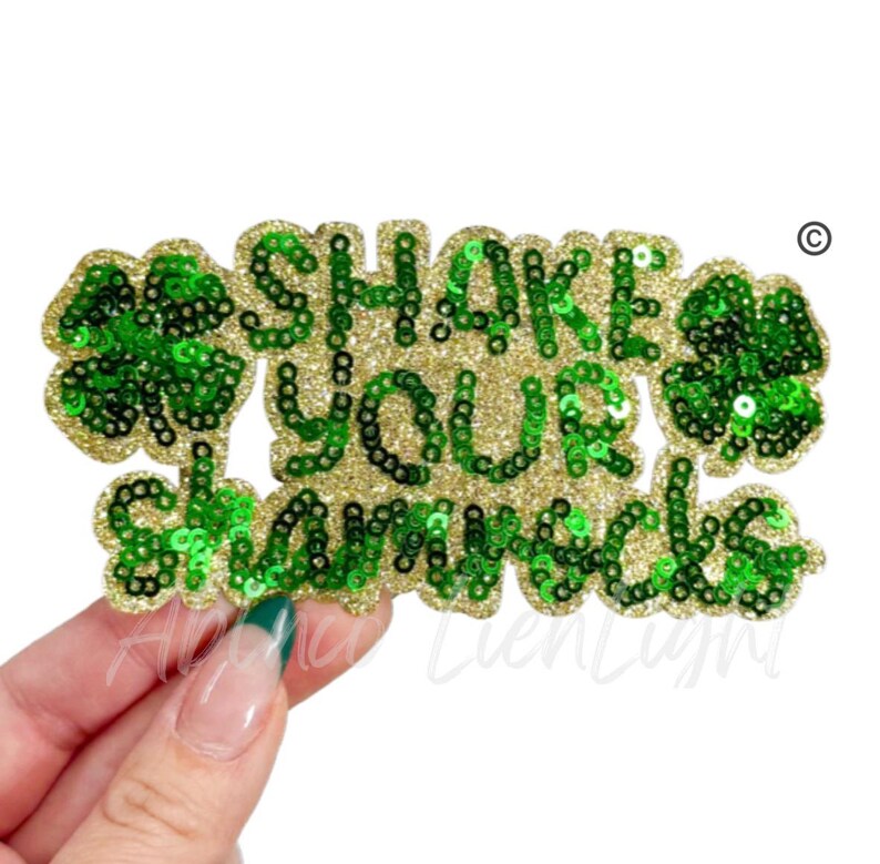 Shake Your Shamrocks Patch: St Patricks Day Iron-On Applique image 3