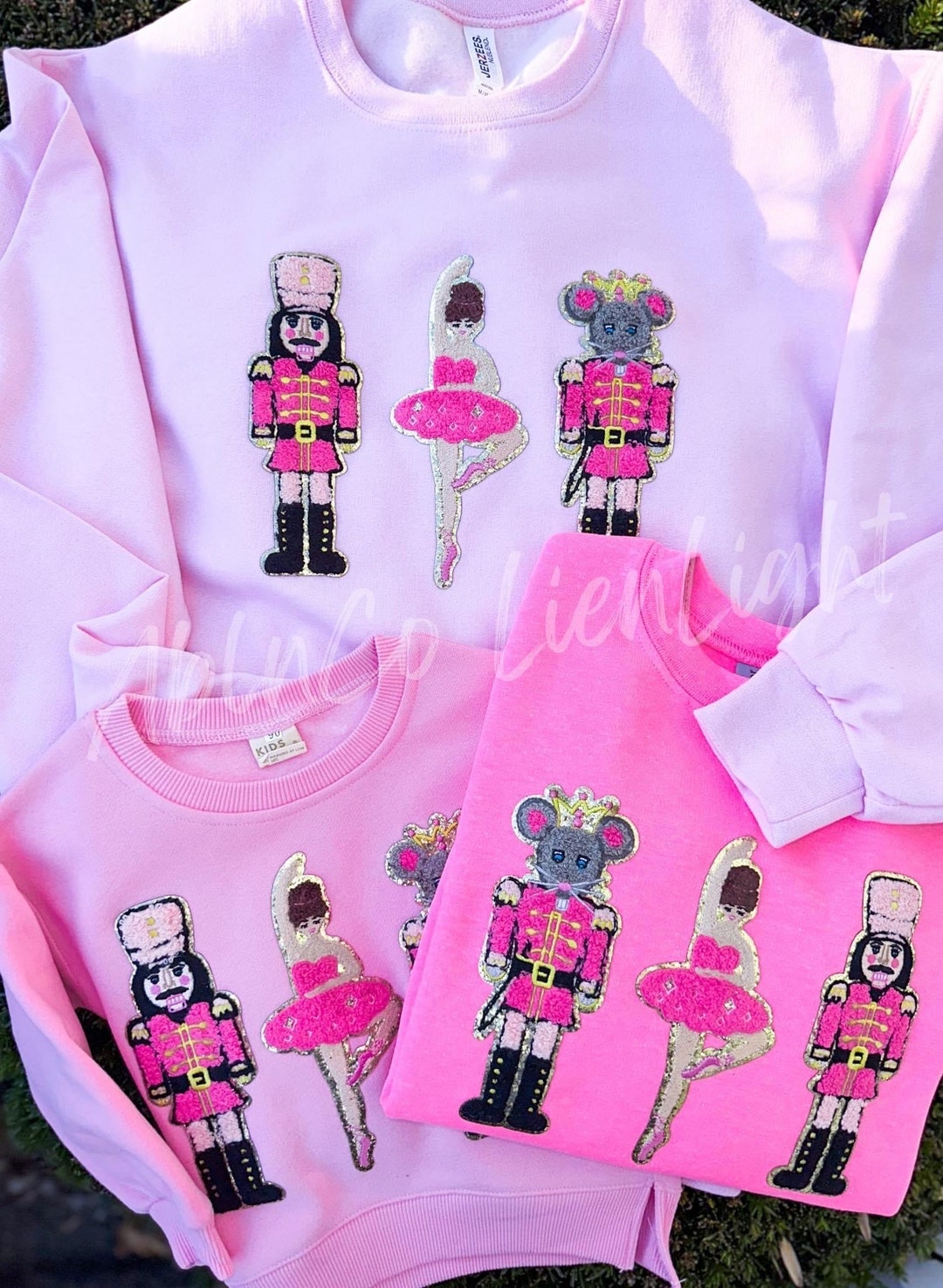 Nutcracker Chenille Patch, Nutcracker Ballet Story Trio Patch, Pink