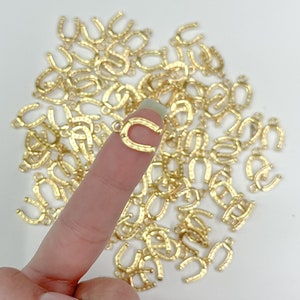 Gold Horseshoe Charm: Western Necklace/Hat Accessory