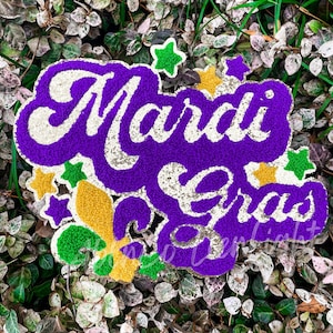 Large Sequin Mardi Gras Iron On Patch – Scratch Decor