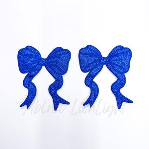 side bow patch, bow patch, royal blue bow, glitter bow patch, bow appliqué patch, coquette patch, trendy patch, sweatshirt bow, DIY patch