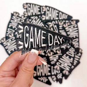 flag patch, black game day patch, small patch, patches for hat, trucker hat patches, preppy patch, football baseball soccer diy hat patch