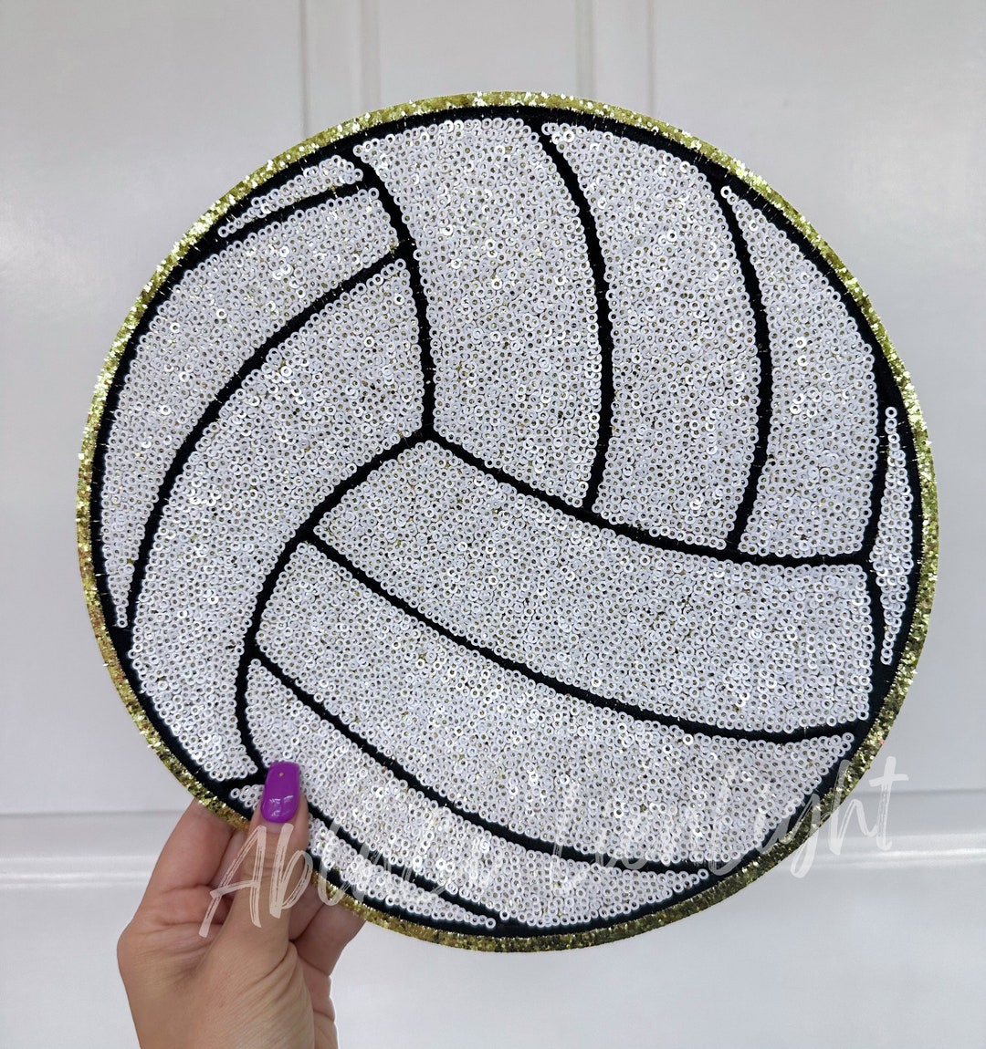Large Volleyball Patch, Volleyball Sequin Patch, Volleyball Game Day