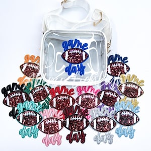 game day bag, football game bag, custom stadium bag, clear stadium bag, clear crossbody purse, team stadium bag, preppy bag, college gift