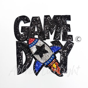 Rockets Gameday Sequins Patch: Mascot Iron-On Applique