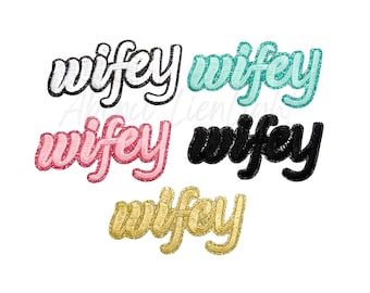 Wifey Glitter Chenille Patch: Iron-On Bride DIY Applique