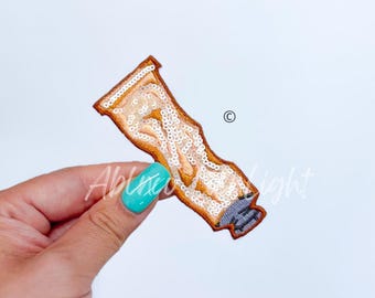 Hair Dye Tube Patch: Chenille & Sequin Iron-On Applique