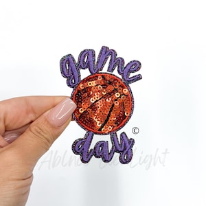 sequins basketball patch, purple game day patch, trucker hat patches, mama patch, iron on patch, sport patch, hoop patch, trendy patch, DIY