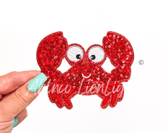 Sequin Crab Iron On Patch: Summer DIY Applique
