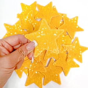 star patch, sequin star patch, gold star patch, small star patches, trucker hat patches, patch for hat, game day patch, preppy patch, retro