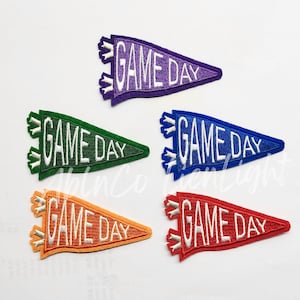 game day patch, game day flag patch, small 3” patch, patches for hats, trucker hat patches, preppy patch, football baseball soccer patches