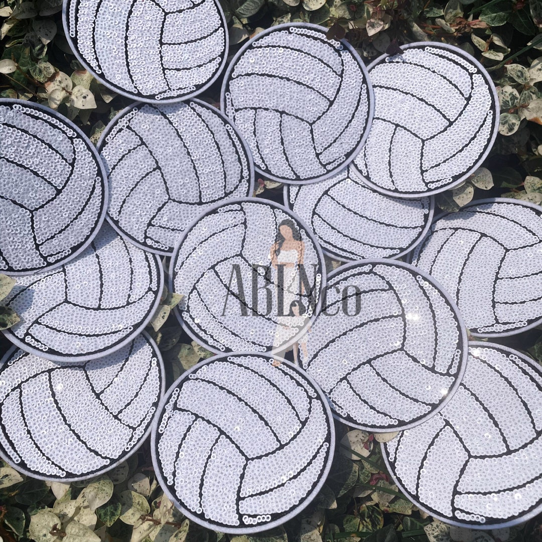 Volleyball Patch, Volleyball Sequin Patch, Volleyball Game Day Patch