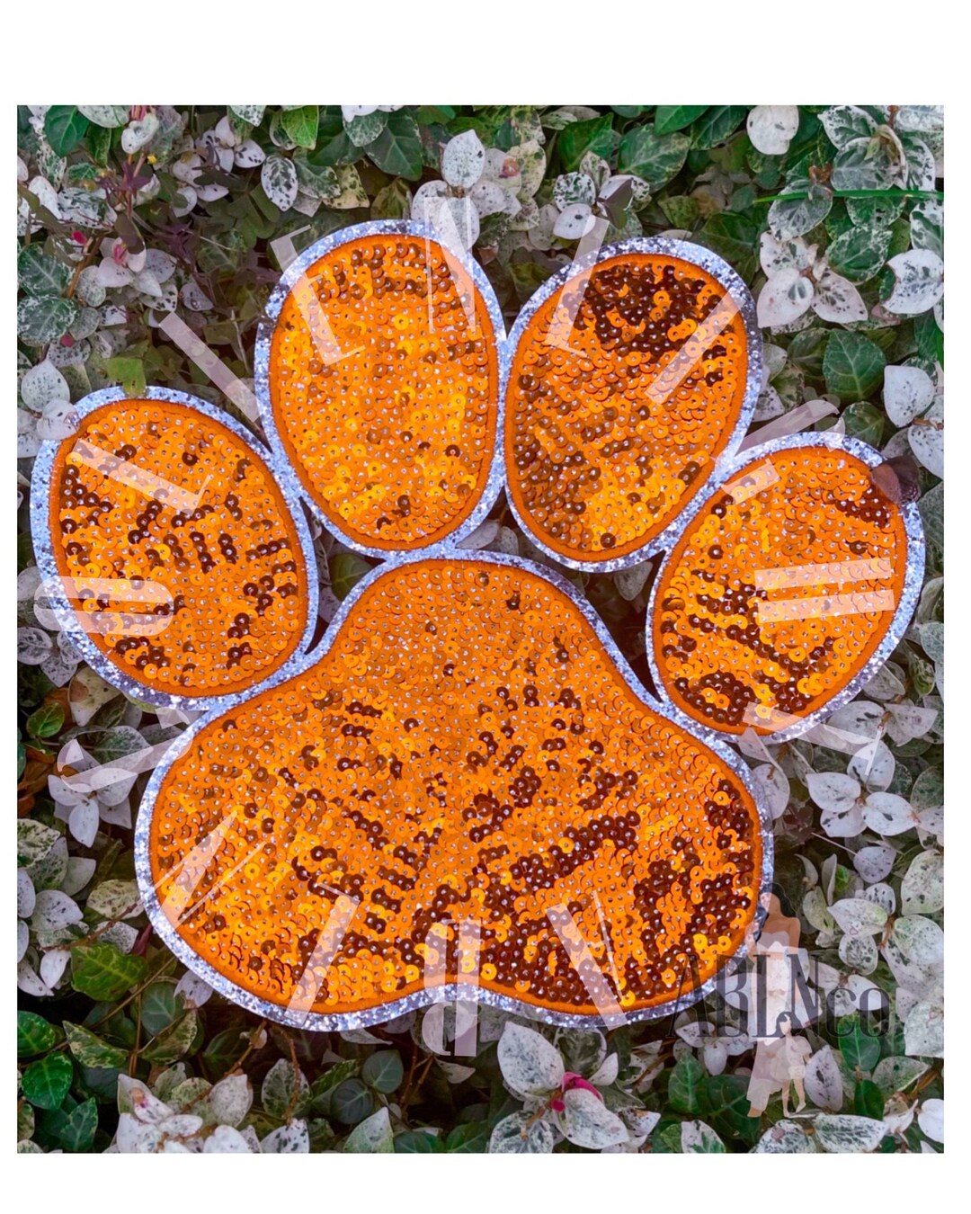 Orange Paw Print Paw Print Patch Paw Patch Large Chenille Etsy