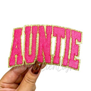 Pink Auntie Chenille Patch: Glitter Preppy Trucker Hat DIY