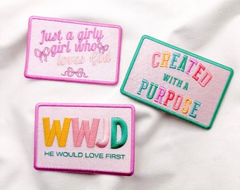 faith patches, pink patch, preppy patch, jesus patch hat, god patches, girly patch, patches for hats, patches for jackets, hat patch, trendy