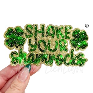 Shake Your Shamrocks Patch: St Patricks Day Iron-On Applique image 1