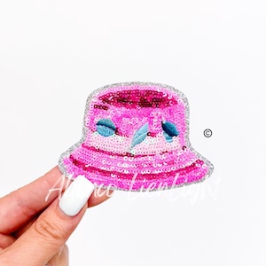 fishing hat patch, pink fishing patches, fish patch, bait patch, lure patch, sequins patch, trucker hat patches, trendy patch, iron on patch
