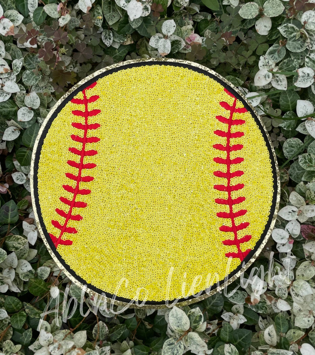Softball Patch, Big Softball Sequin Patch, Game Day Patch Custom Team