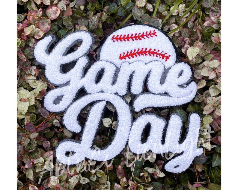 Baseball gameday patch, baseball patches, iron on patch, chenille patch, ballpark mom, team spirit wear, game day shirt, diy, baseball team
