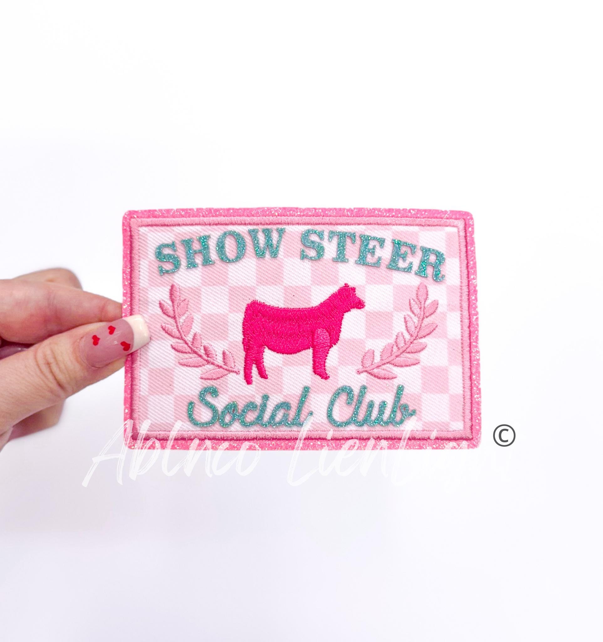 show cow patch, show animal patches, livestock patch, show mom patch, hat patch, western patch, rodeo patch, trendy patch, embroidery patch