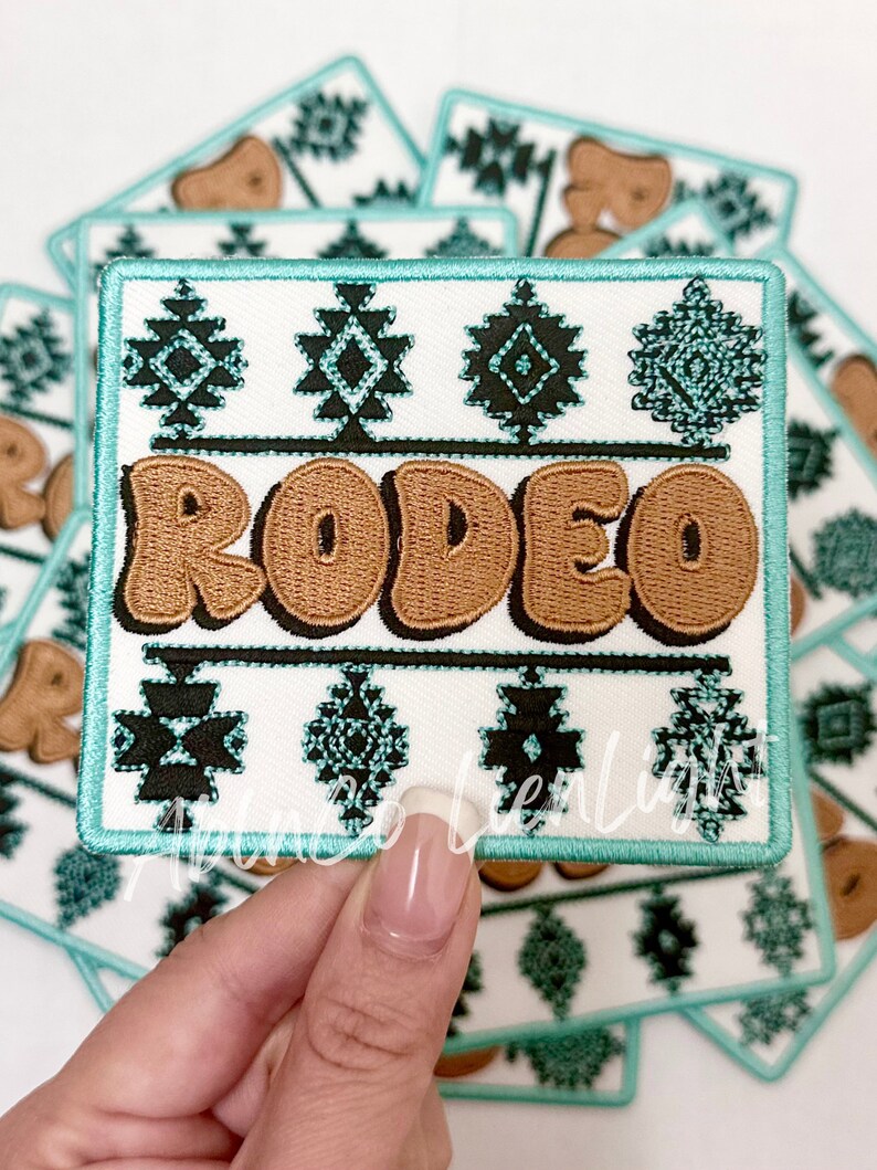 Rodeo Patch: Turquoise Western Iron-on Patch (3