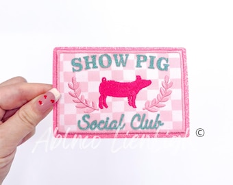 Show Pig Patch: Chenille Livestock Embroidery