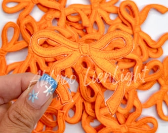 Orange Bow Iron On Patch - Trucker Hat Patch (2.5”)