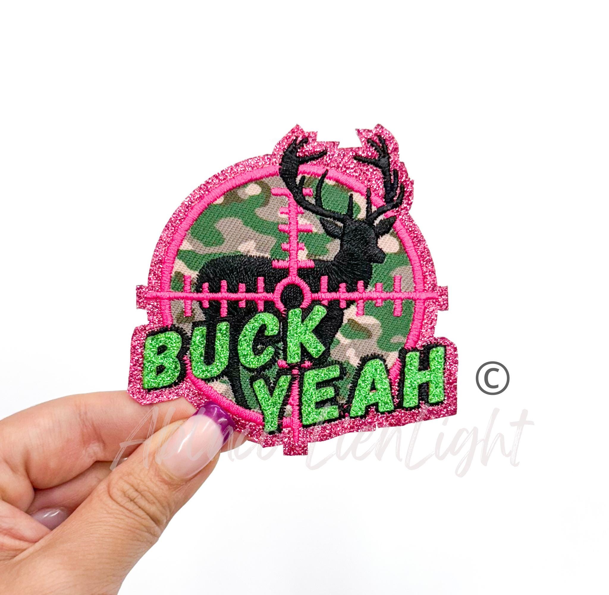 Buck Yeah Deer Patch: Girly Hunting Iron-on Applique - Etsy