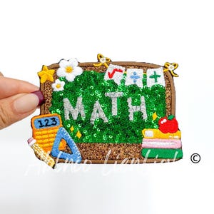 Math Teacher Embroidery Patch: School Subject Iron-On Applique