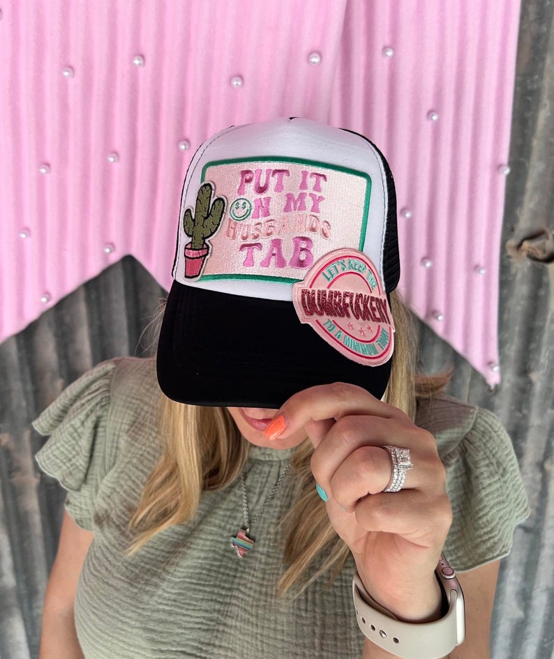 Pink Bad Bitch Chenille Patch, Trucker Hat, Funny Snarky Applique image 4