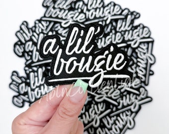 A Lil Bougie Patch: Chenille Embroidery Iron On Patch (3")