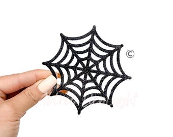Glitter Spider Web Patch: Iron-On Halloween DIY Applique