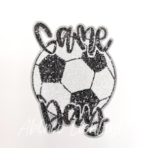 Sequin Soccer Patch: Game Day Iron-On Patch (10.5'' x 8'')