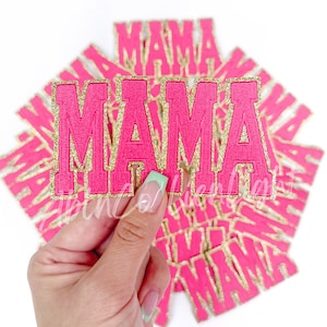 mama patch, trucker hat patches, mom patch, pink patch, preppy patch, trendy patch, patches for jackets, patches for hats, iron on patches