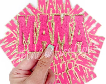 mama patch, trucker hat patches, mom patch, pink patch, preppy patch, trendy patch, patches for jackets, patches for hats, iron on patches